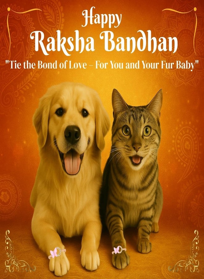 Western Era Stylish Pet Rakhi for Dog & Cat | Roli Chawal | Handcrafted Raksha Bandhan Gift for Your Furry Brother | Love, Tradition & Bonding | Designer Rakhi | Celebrate Pawsome Love (Style 35) - Image 2